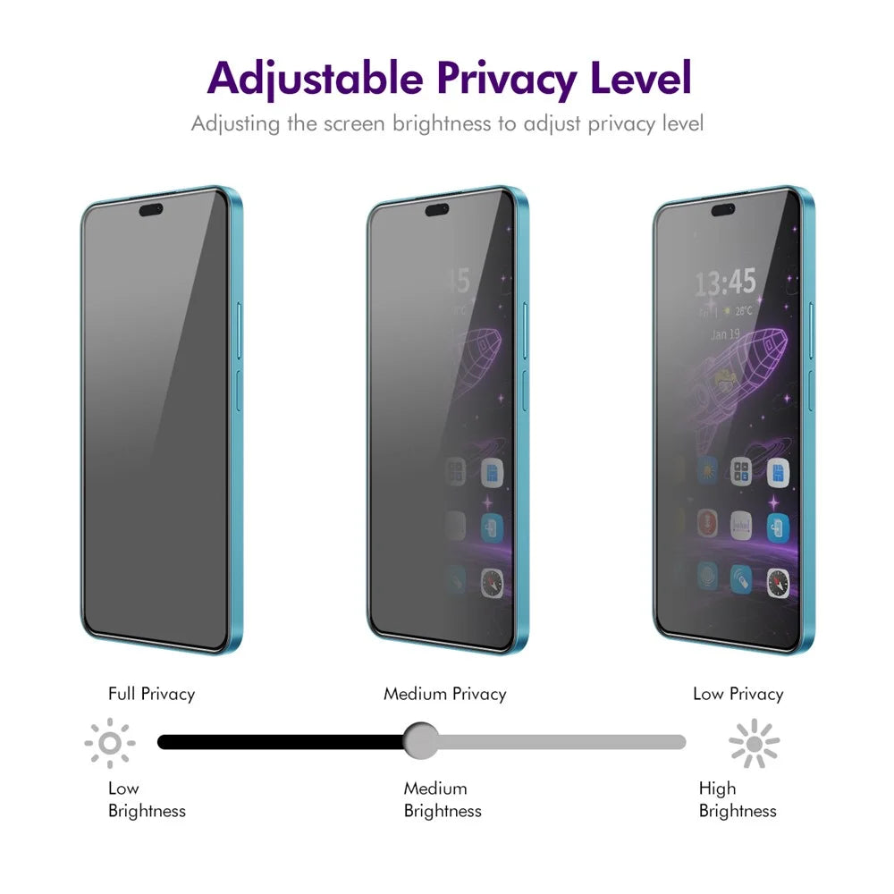 ENKAY HAT PRINCE For Honor 400 Lite 5G Privacy Screen Protector  28-degree Anti-Spy Tempered Glass - Black - 4