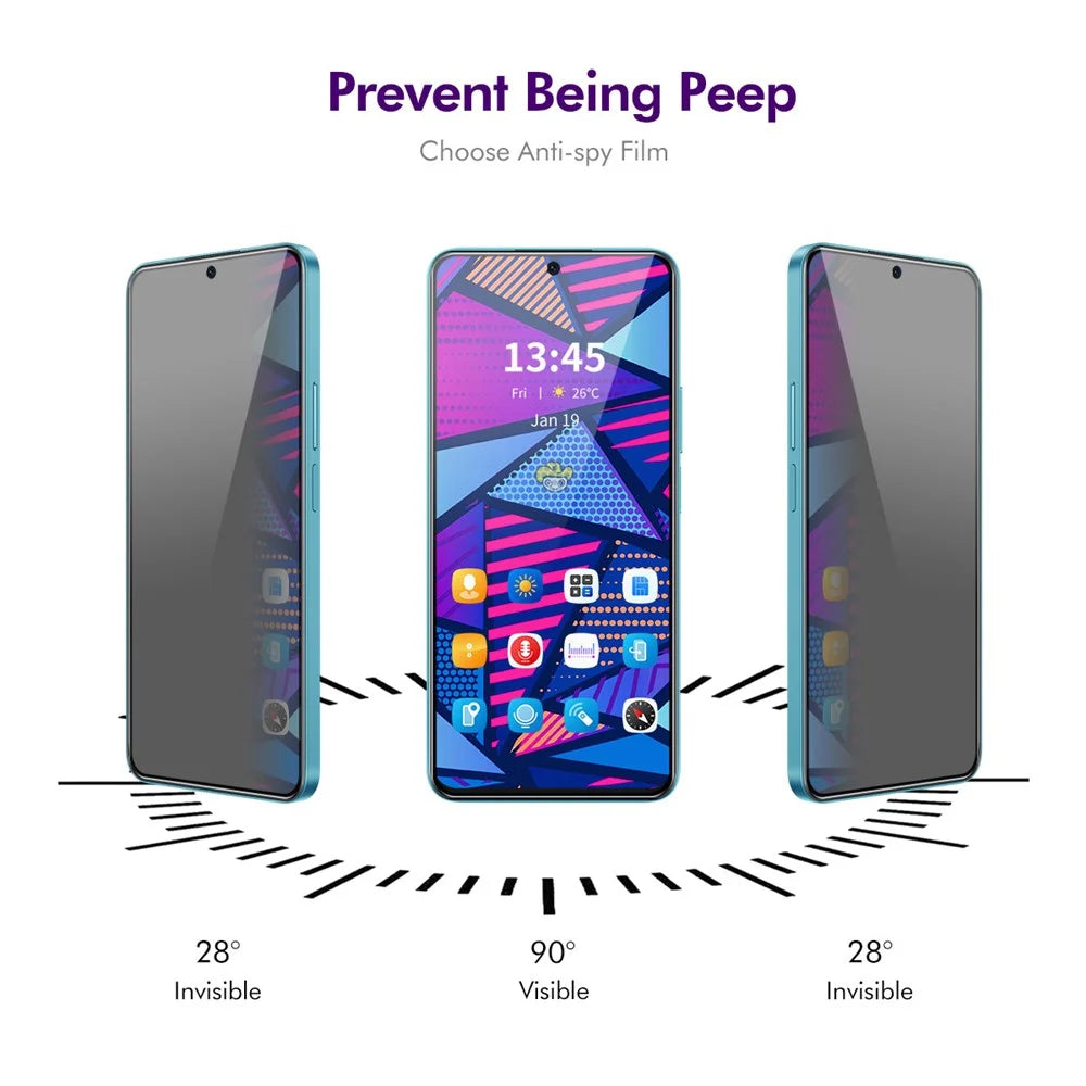ENKAY HAT PRINCE For Honor 400 5G (Global) 2Pcs Privacy Screen Protector  28-degree Anti-Spy Tempered Glass - Black - 3