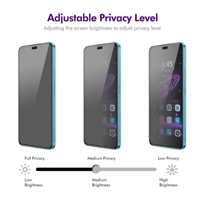 ENKAY HAT PRINCE For Honor 400 Lite 5G 2Pcs Privacy Screen Protector  28-degree Anti-Spy Tempered Glass - Black - 4