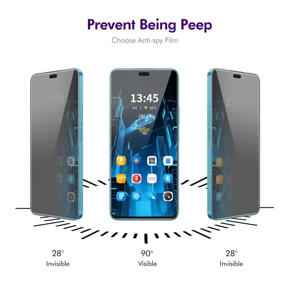 ENKAY HAT PRINCE For Honor 400 Lite 5G 2Pcs Anti-Spy Film  Anti-Glare Screen Protector Tempered Glass - Black - 3