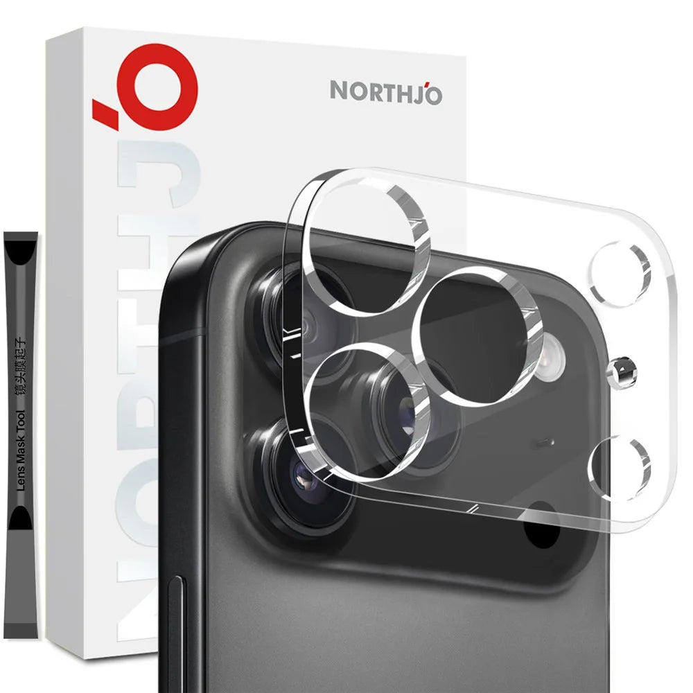 NORTHJO For iPhone 17 Pro Max Camera Lens Protector Tempered Glass HD Clear 3D Full Coverage - 1