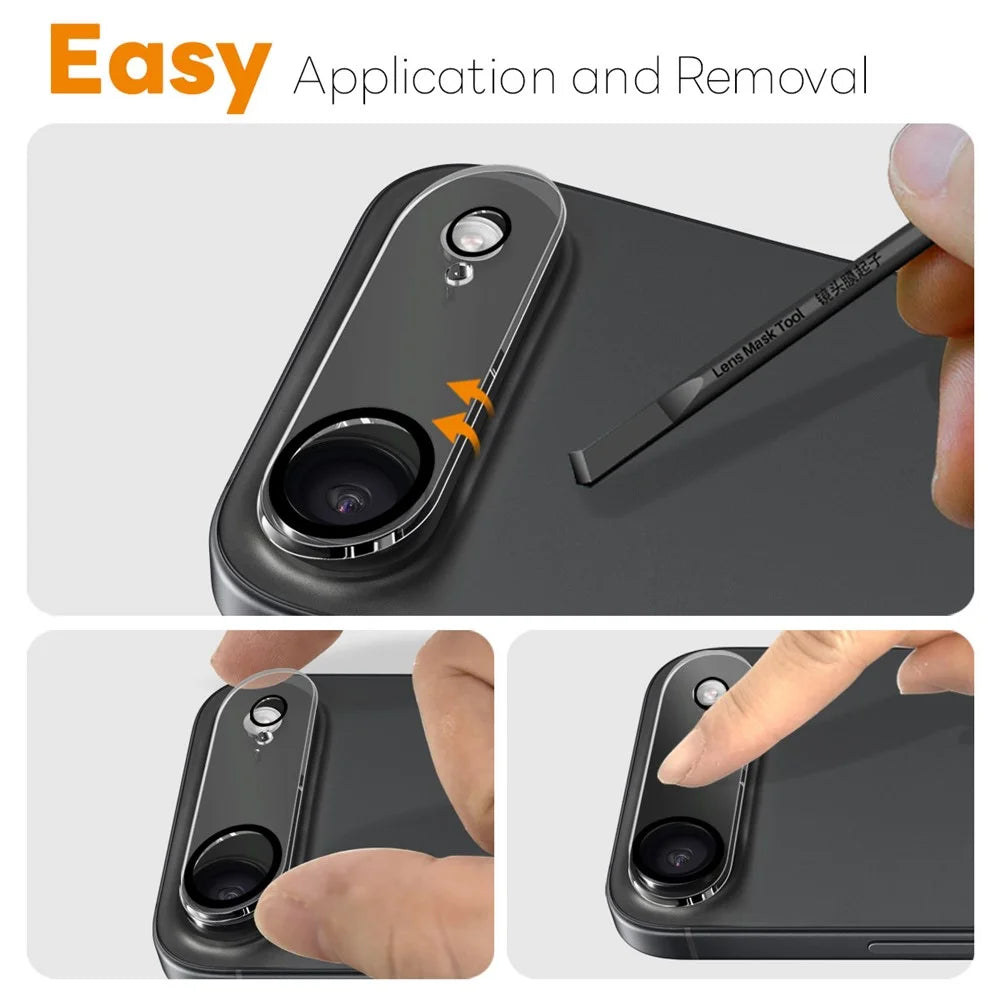 NORTHJO For iPhone Air Camera Lens Protector Black Circles 3D Full Coverage Clear Tempered Glass Lens Film - 3