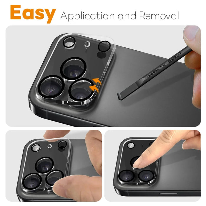 NORTHJO For iPhone 17 Pro Camera Lens Protector Black Circles 3D Full Coverage Clear Tempered Glass Lens Film - 3
