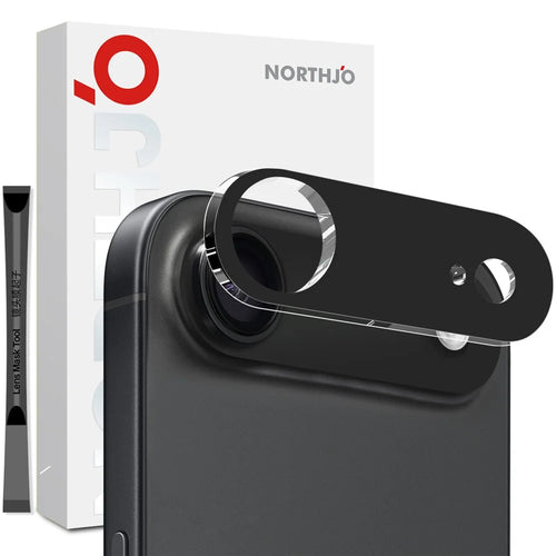 NORTHJO For iPhone Air Camera Lens Protector Black Silk Printing 3D Clear Tempered Glass Lens Film - 1