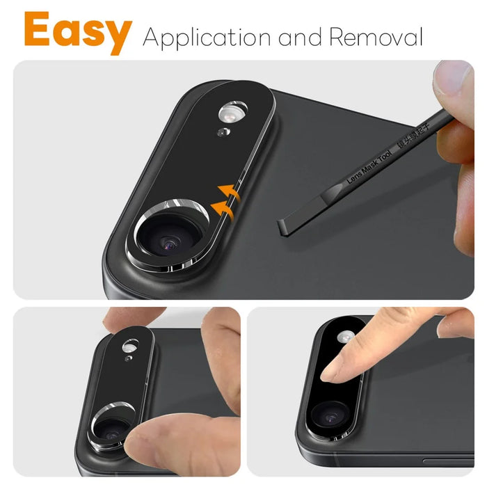 NORTHJO For iPhone Air Camera Lens Protector Black Silk Printing 3D Clear Tempered Glass Lens Film - 3