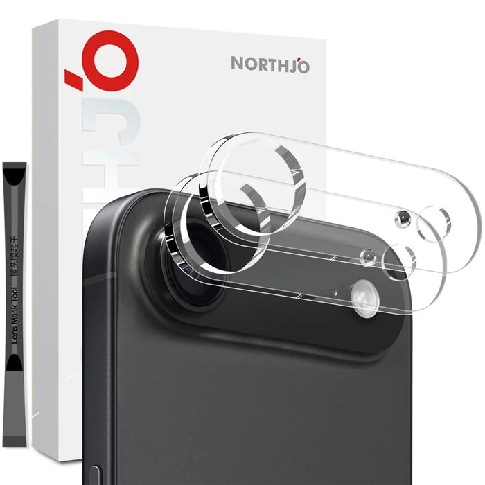NORTHJO 2Pcs For iPhone Air Camera Lens Protector Tempered Glass Clear Lens Film 3D Full Coverage - 1