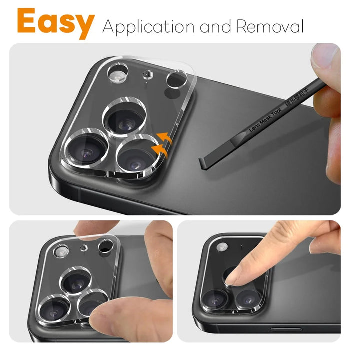 NORTHJO 2Pcs For iPhone 17 Pro Max Camera Lens Protector Tempered Glass Clear Lens Film 3D Full Coverage - 3