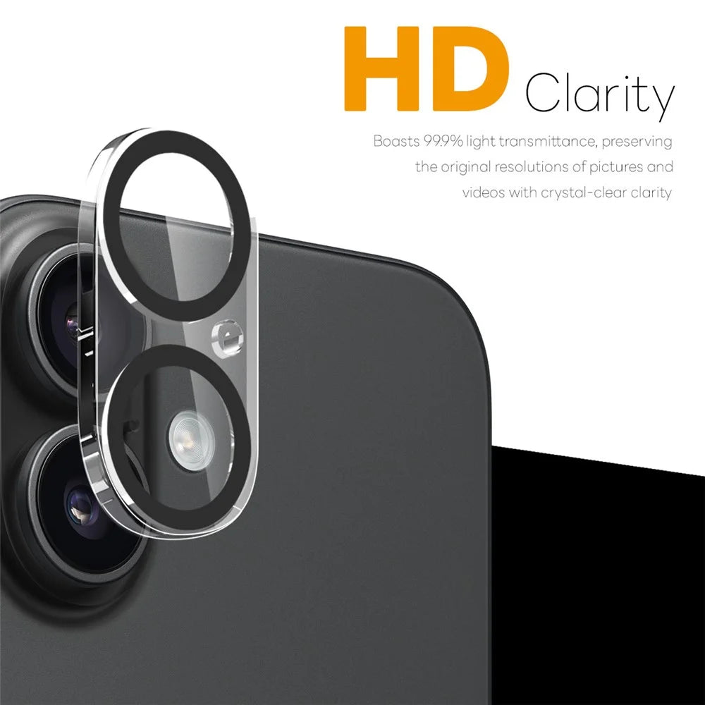 NORTHJO 2Pcs For iPhone 17 Camera Lens Protector Black Circles 3D Full Coverage Clear Tempered Glass Lens Film - 2