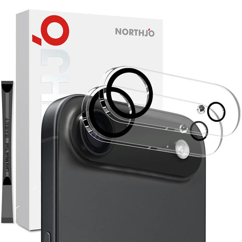 NORTHJO 2Pcs For iPhone Air Camera Lens Protector Black Circles 3D Full Coverage Clear Tempered Glass Lens Film - 1
