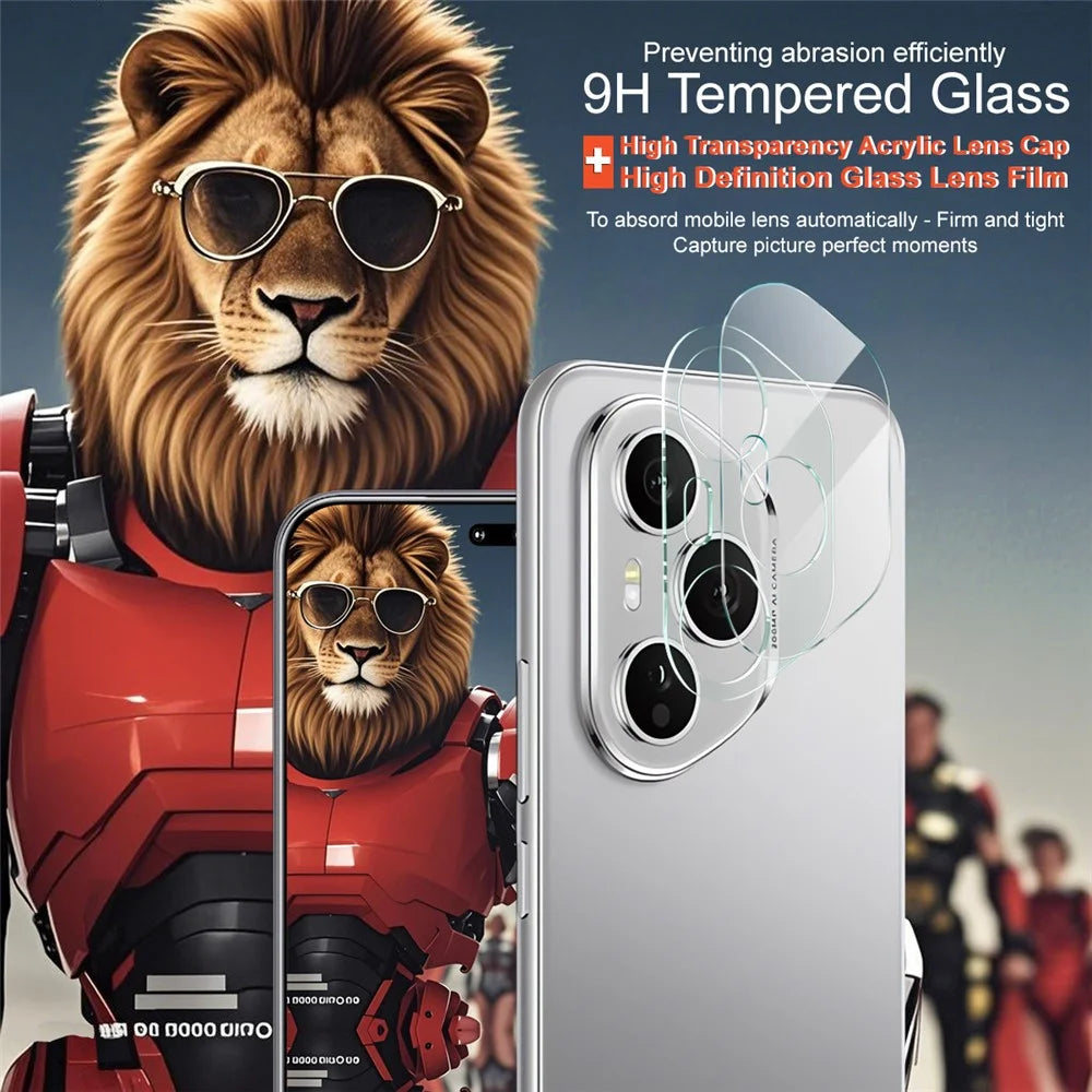IMAK For Honor 400 Pro 5G (Global) Tempered Glass Camera Lens Protector + Acrylic Lens Cap - 3