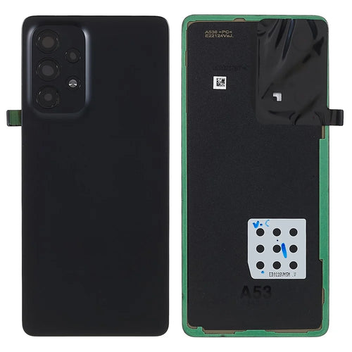 For Samsung Galaxy A53 5G A536 OEM Battery Housing with Adhesive Sticker + Camera Lens Cover - Black - 1