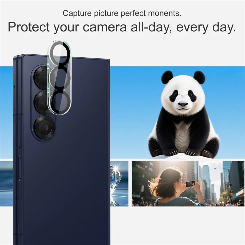 IMAK For Samsung Galaxy Z Fold8 Ultra / Z Fold7 5G  Tempered Glass Camera Lens Protector Acrylic Lens Cap (Black Circle Design) - 5