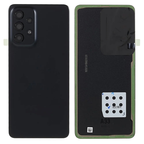 For Samsung Galaxy A33 5G A336 OEM Battery Housing with Adhesive Sticker + Camera Lens Cover - Black - 1