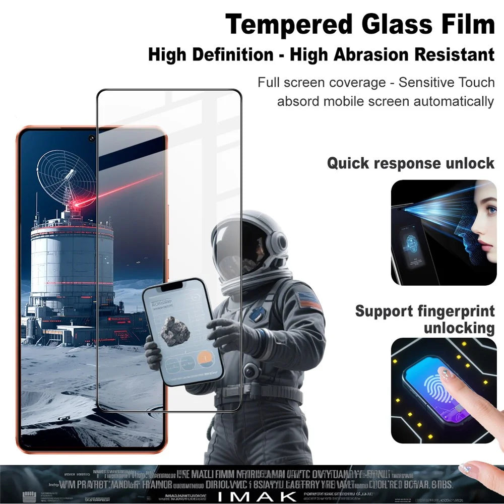 IMAK Pro+ Series Full Screen Protector For vivo iQOO Z10 Turbo 5G / iQOO Z10 Turbo Pro 5G / Y300 GT 5G , Sensitive Touch Tempered Glass Film - 3