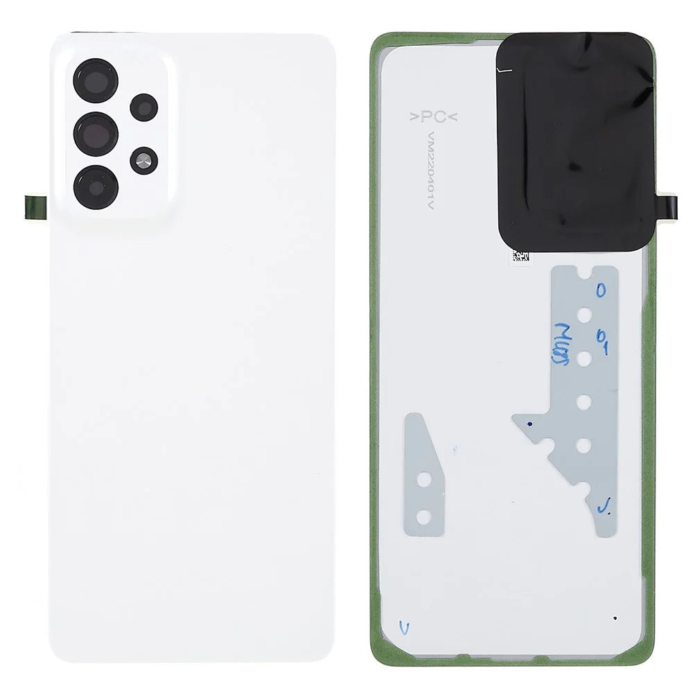 For Samsung Galaxy A73 5G A736 OEM Battery Housing with Adhesive Sticker + Camera Lens Cover - White - 1