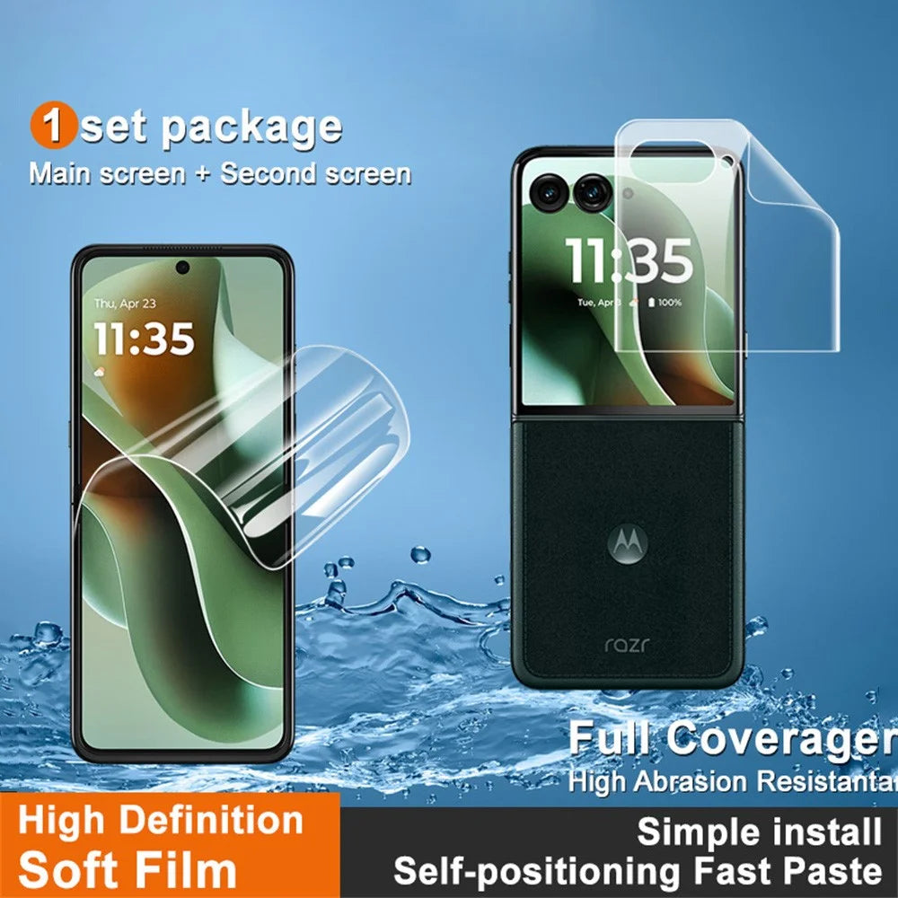 IMAK Hydrogel Film 4th Gen For Motorola Razr 70 Ultra Razr Ultra (2026) / Razr 60 Ultra 5G Razr Ultra (2025) 1 Set TPU Screen Film (Front Screen + Rear Screen) - 2