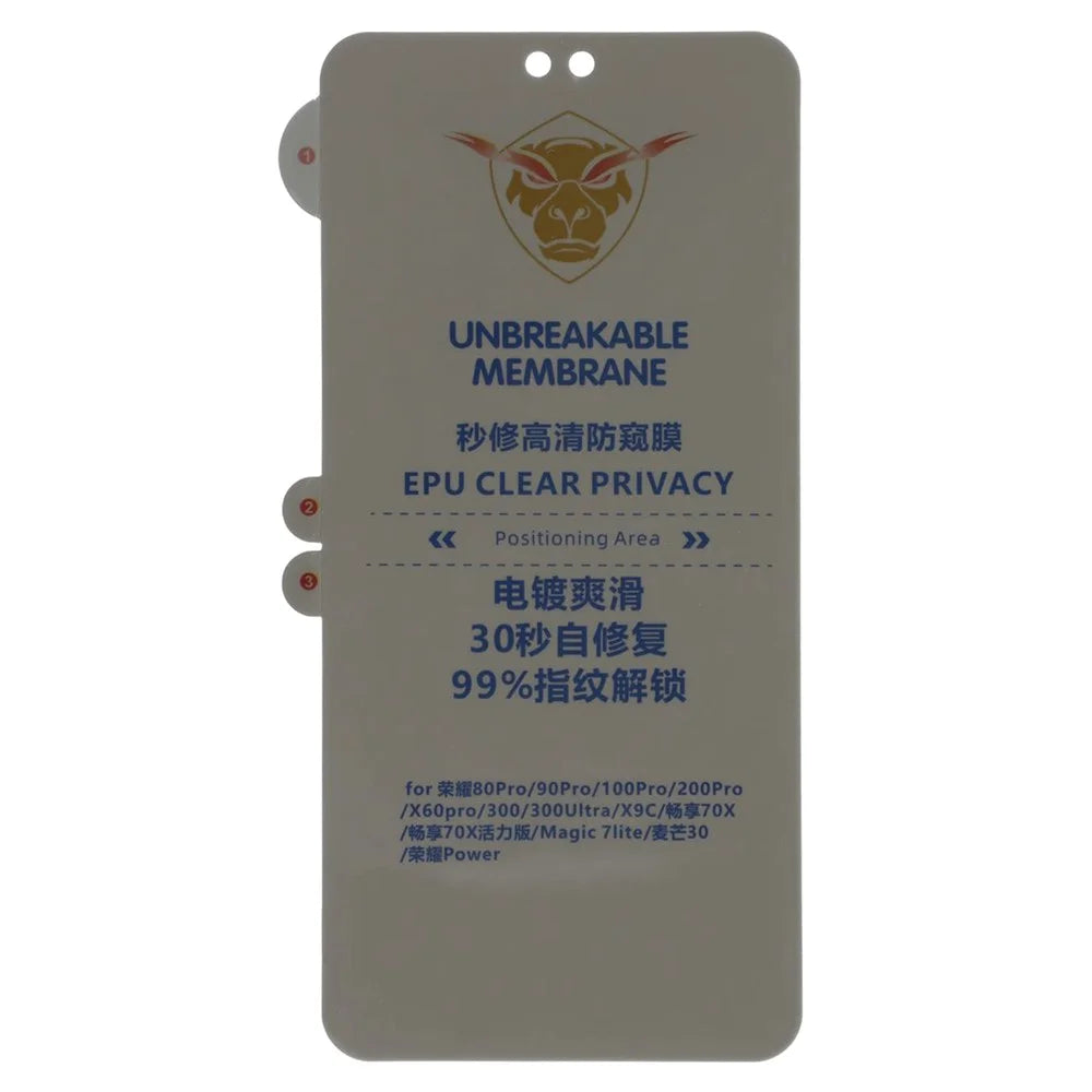 180° Privacy Screen Protector for Honor Power 5G / 300 / 300 Ultra / Magic7 Lite 5G / X9c 5G / 200 Pro / 80 Pro Soft PET Anti-Spy Film with Self-Healing - 2