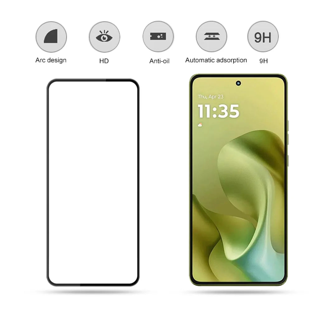 MOCOLO For Motorola Moto G86 5G / G86 Power 5G Screen Protector Anti-Shatter Silk Printing Tempered Glass Film - Black - 2