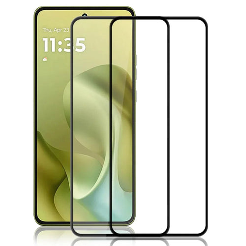 AMORUS 2Pcs For Motorola Moto G86 5G Screen Protector Shatterproof Silk Printing Tempered Glass Film - Black - 1