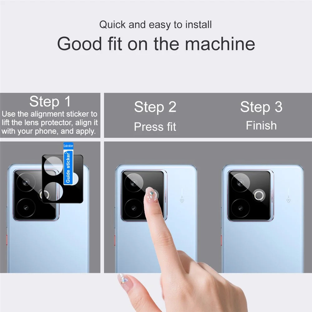 IMAK For Realme GT 7 5G / GT 7T 5G Camera Lens Protector Tempered Glass HD Clear Lens Film (Black Version) - 4