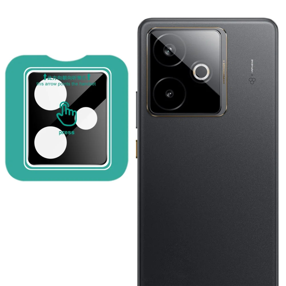 IMAK For Realme GT 7 5G / GT 7T 5G Tempered Glass Camera Lens Protector with Self Positioning Frame (Black Version) - 1