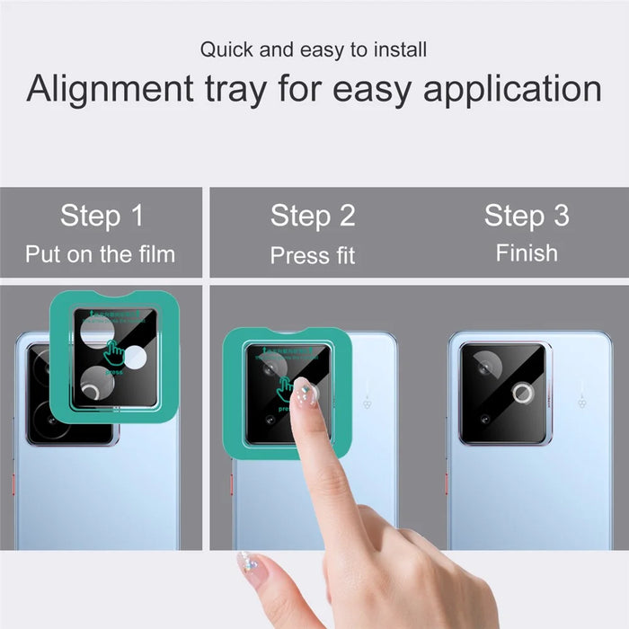 IMAK For Realme GT 7 5G / GT 7T 5G Tempered Glass Camera Lens Protector with Self Positioning Frame (Black Version) - 3