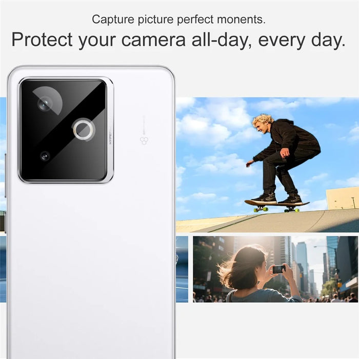 IMAK For Realme GT 7 5G / GT 7T 5G Tempered Glass Camera Lens Protector with Self Positioning Frame (Black Version) - 4