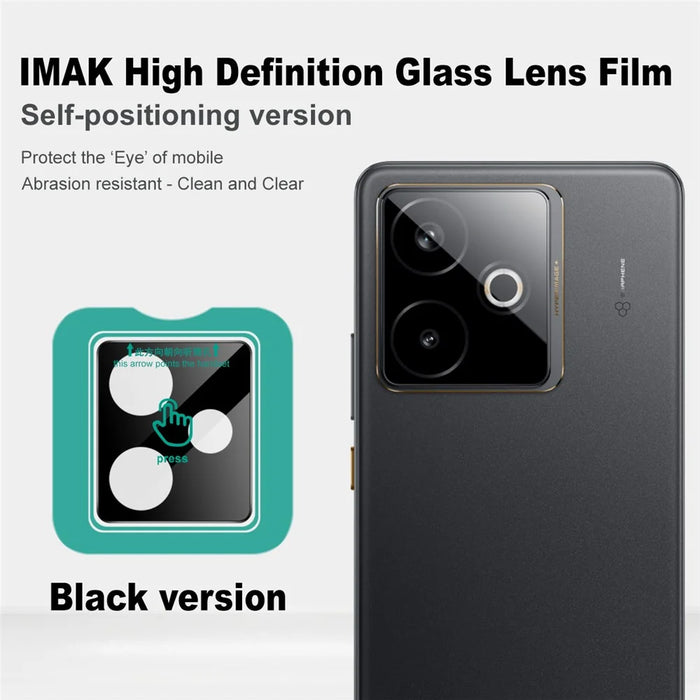 IMAK For Realme GT 7 5G / GT 7T 5G Tempered Glass Camera Lens Protector with Self Positioning Frame (Black Version) - 6