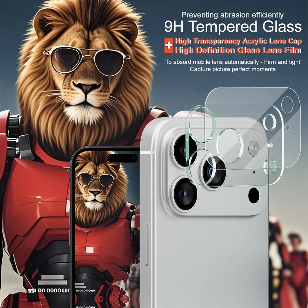 IMAK For iPhone 17 Pro Tempered Glass Camera Lens Protector + Acrylic Lens Cap - 3