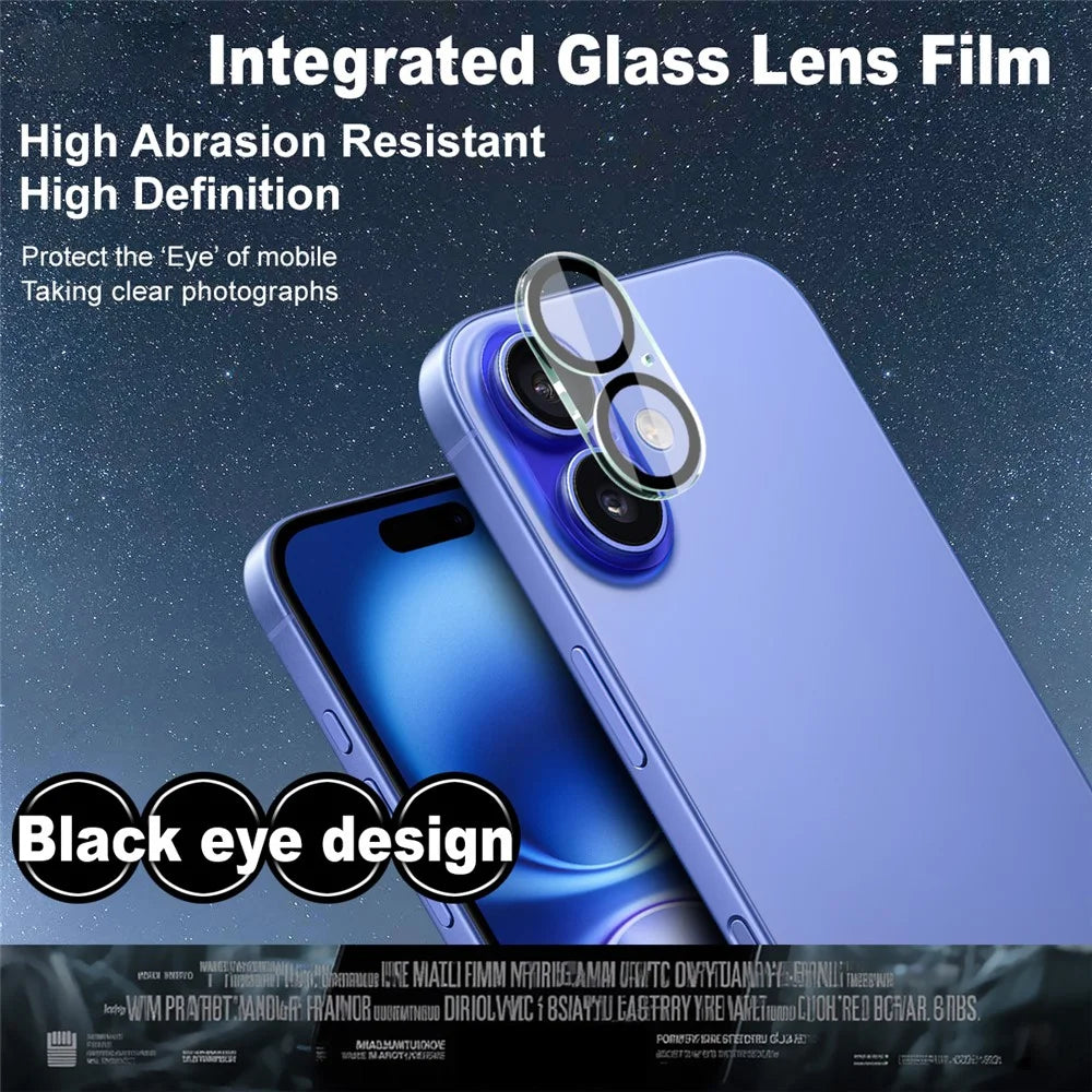 IMAK For iPhone 17 Tempered Glass Camera Lens Protector Acrylic Lens Cap (Black Circle Design) - 2