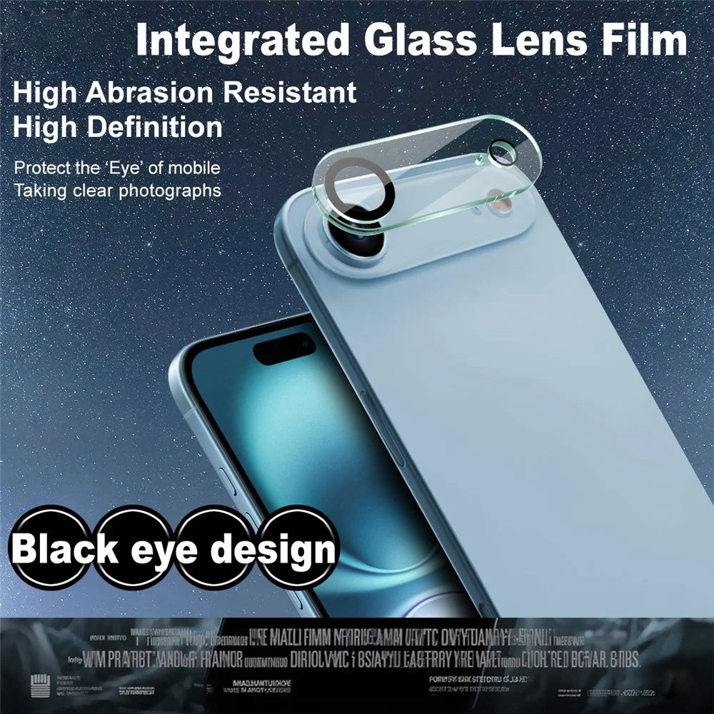 IMAK For iPhone Air Tempered Glass Camera Lens Protector Acrylic Lens Cap (Black Circle Design) - 2
