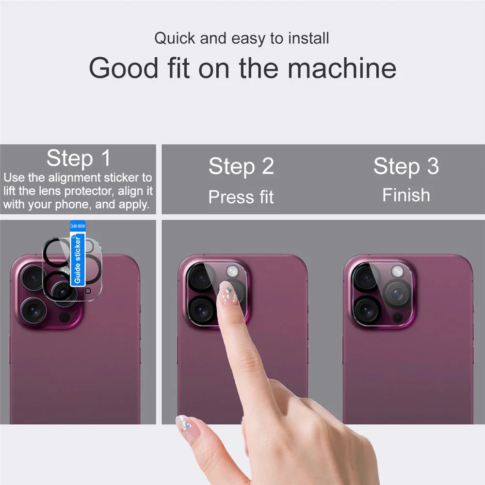 IMAK For iPhone 17 Pro Tempered Glass Camera Lens Protector Acrylic Lens Cap (Black Circle Design) - 4