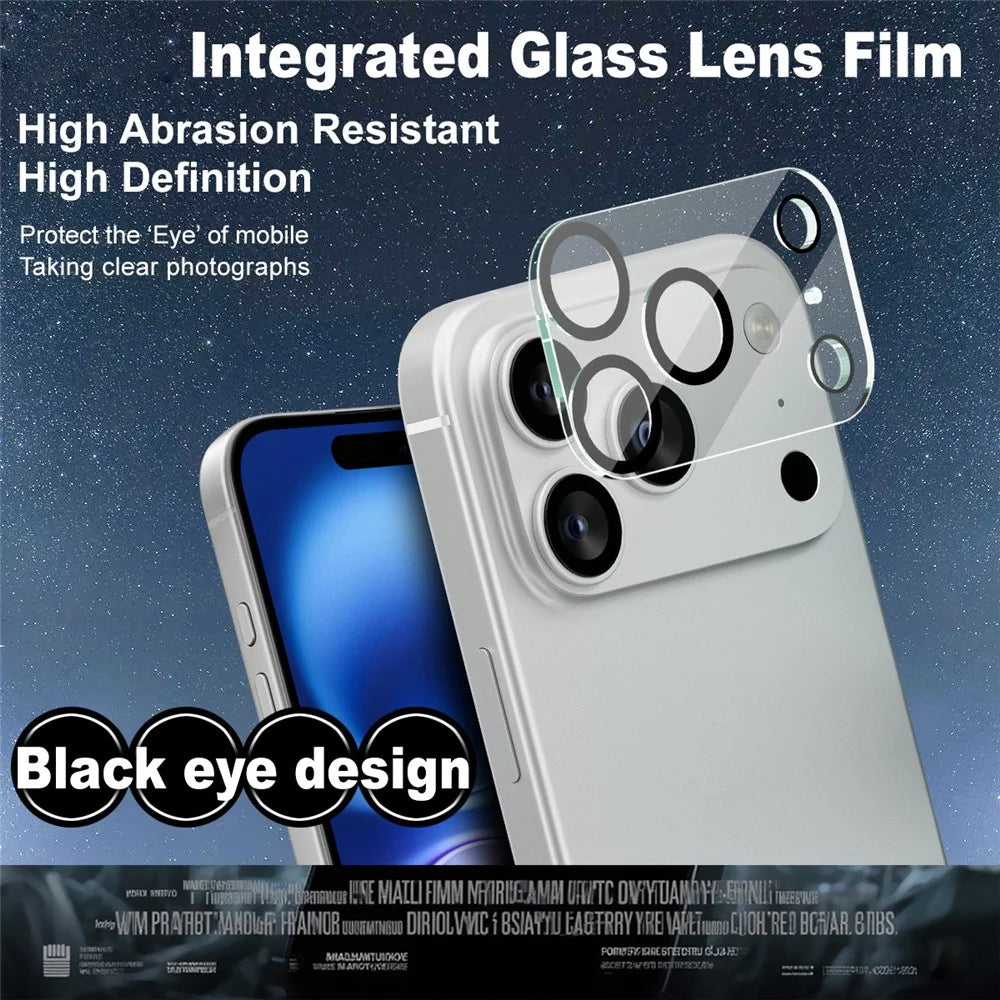 IMAK For iPhone 17 Pro Max Tempered Glass Camera Lens Protector Acrylic Lens Cap (Black Circle Design) - 2