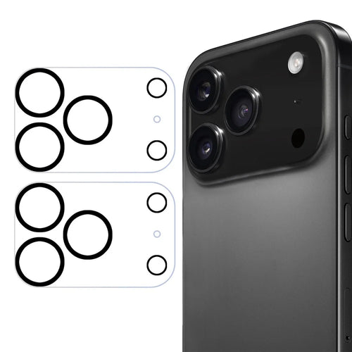ENKAY HAT PRINCE For iPhone 17 Pro Max 2Pcs Camera Lens Protector   Tempered Glass Lens Film with Black Ring - Transparent - 1
