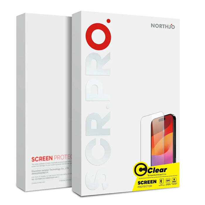 NORTHJO 2Pcs A+ Clear Screen Protector for iPhone 18 Pro Max / 17 Pro Max Shatterproof 0.3mm 2.5D Tempered Glass Film - Transparent - 4