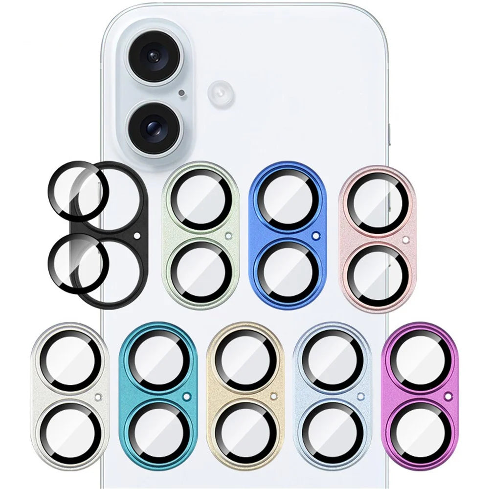 IMAK For iPhone 17 Camera Lens Film Metal Lens Cap + Tempered Glass Lens Protector - Pink - 7