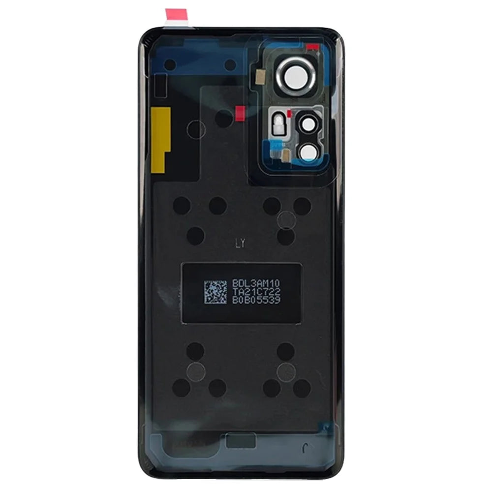 For Xiaomi 12 5G  /  12X 5G Back Battery Housing Cover with Camera Ring Lens Cover Spare Part (Without Logo) - Black - 3