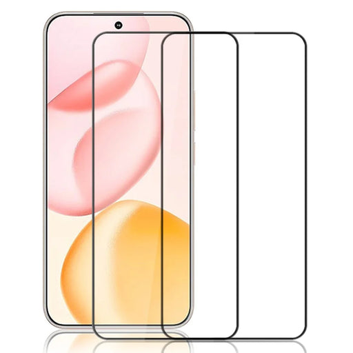 AMORUS 2Pcs For Honor 400 5G (Global) Screen Protector Shatterproof Silk Printing Tempered Glass Film - Black - 1
