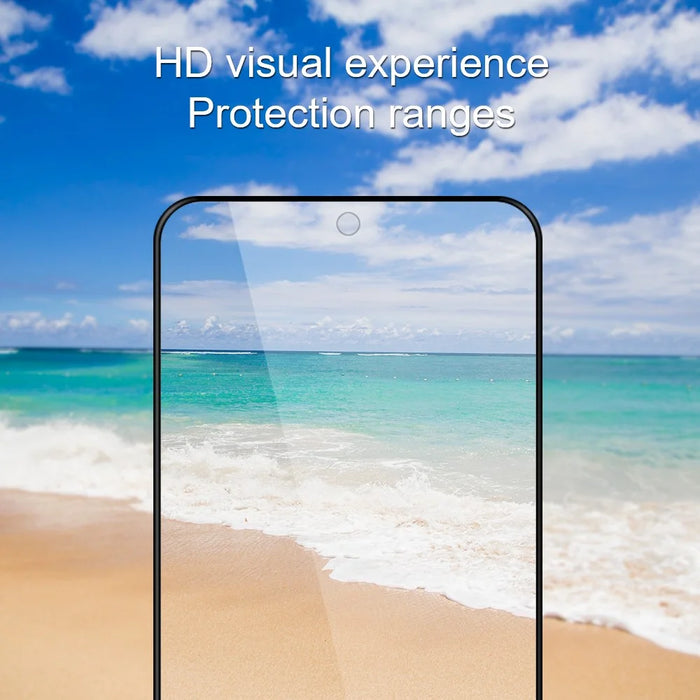 AMORUS 2Pcs For Honor 400 5G (Global) Screen Protector Shatterproof Silk Printing Tempered Glass Film - Black - 3