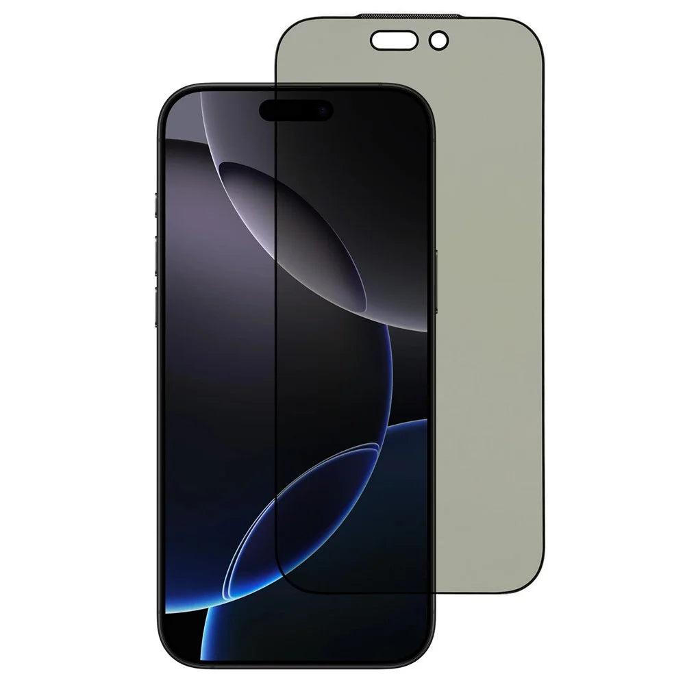 For iPhone 17 Pro Privacy Screen Protector Purple Light Anti-Spy Tempered Glass Film with Dust-Proof Mesh - 1