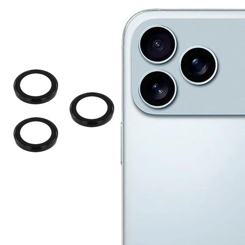 For iPhone 17 Pro / 17 Pro Max Camera Lens Protector Electroplating Ultra HD Tempered Glass Lens Film - Black - 1