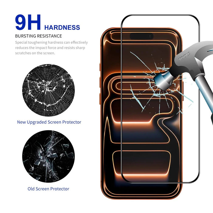 ENKAY HAT PRINCE For iPhone 18 Pro / 17 Pro Screen Protector 9H Silk Printing Thick Glue 0.26mm Tempered Glass - Transparent - 3