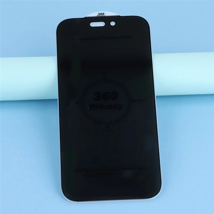 For iPhone 17 Privacy Tempered Glass Screen Protector with Silk Printing / Dust Filter Mesh - 3