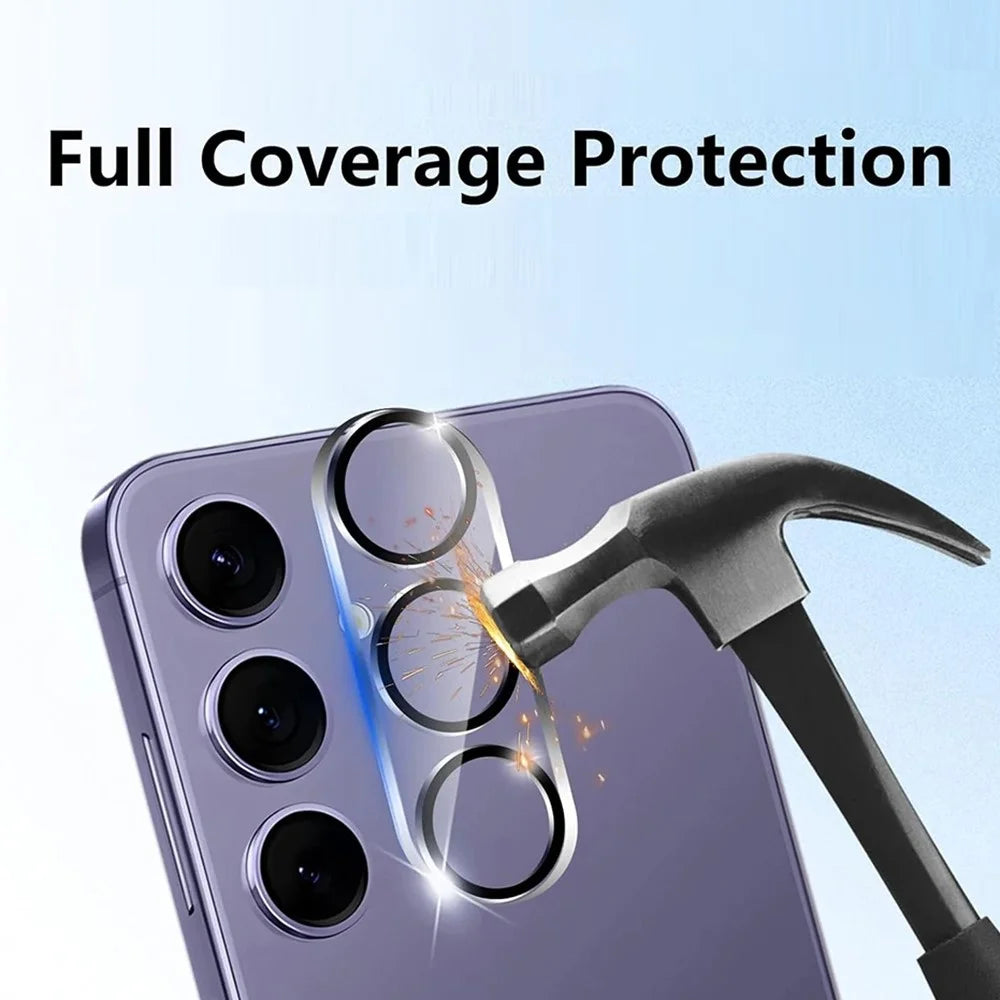 For Samsung Galaxy S25 Camera Lens Protector Black Ring Silk Printing Tempered Glass Acrylic Lens Film - 3