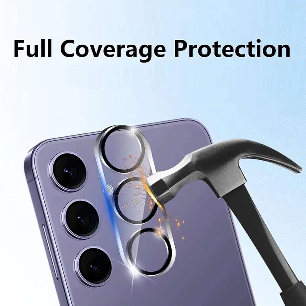 For Samsung Galaxy S25+ Camera Lens Protector Black Ring Silk Printing Tempered Glass Acrylic Lens Film - 3