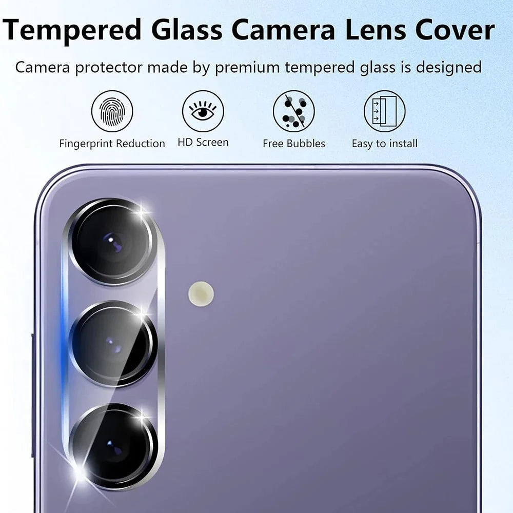 For Samsung Galaxy S25+ Camera Lens Protector Black Ring Silk Printing Tempered Glass Acrylic Lens Film - 5