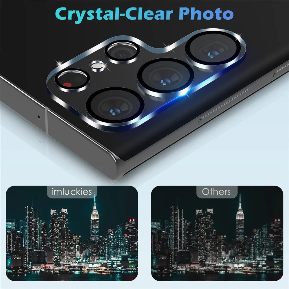 For Samsung Galaxy S25 Ultra Camera Lens Protector Black Ring Silk Printing Tempered Glass Acrylic Lens Film - 3