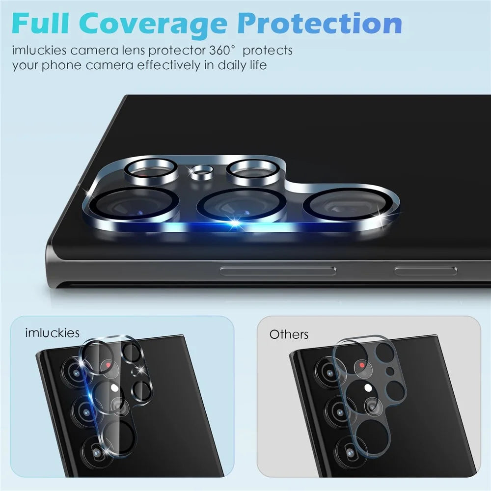 For Samsung Galaxy S25 Ultra Camera Lens Protector Black Ring Silk Printing Tempered Glass Acrylic Lens Film - 5