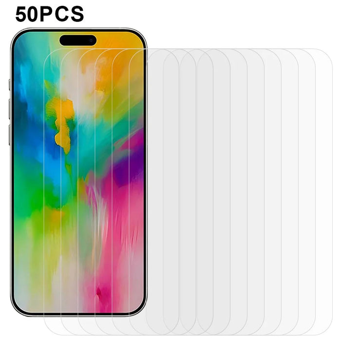 50Pcs For iPhone Air Screen Protector Anti-Scratch Tempered Glass Film (No Package, with Wipes Set, Dust-absorber, Guide Sticker) - 1