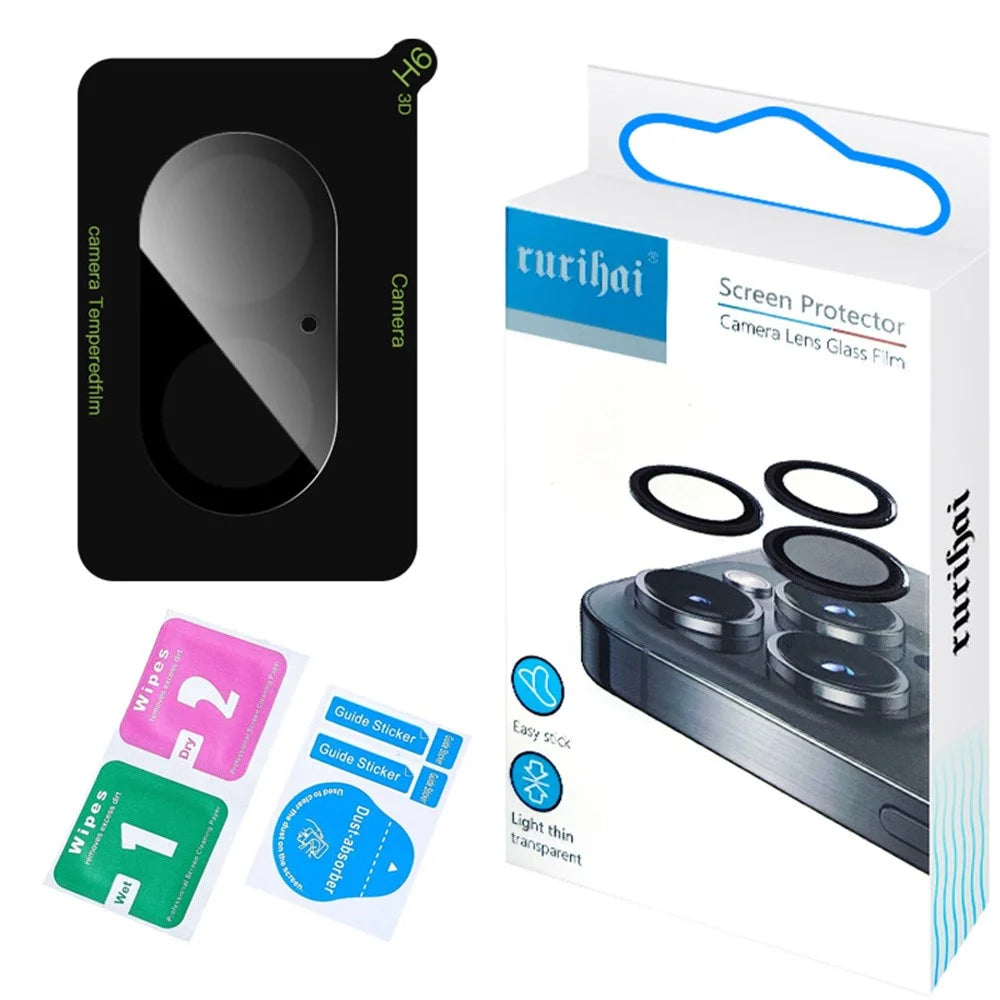 RURIHAI For iPhone 17 Camera Lens Protector High Aluminium Silicon Glass Silk Printing Lens Film - 5